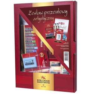 Zestaw prezentowy Koh-I-Noor Pastele suche z blokiem