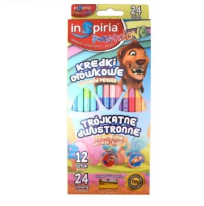 Kredki trójkątne dwustronne 12=24kol Pastel Inspiria