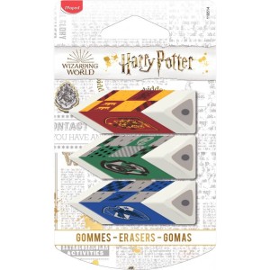Gumki 3szt Harry Potter na blistrze Maped