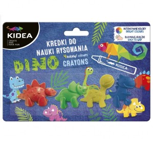 Kredki do nauki rysowania Dinozaury 4szt Kidea