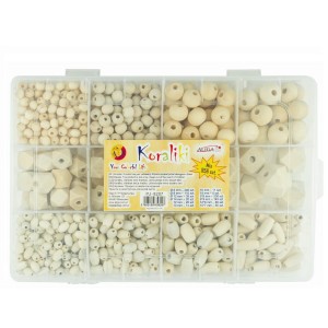 Koraliki drewniane 956szt PJ-8207 pudełko