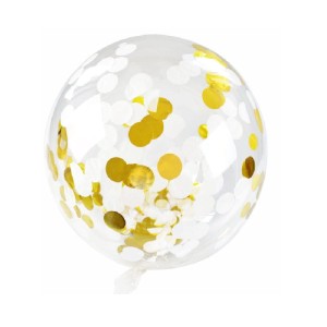 Balony transparentny z konfetti złote Arpex