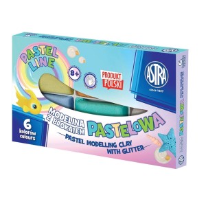 Modelina 6kol pastelowa brokatowa Astra