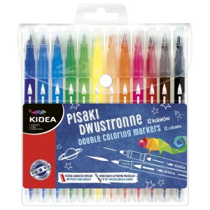 Pisaki dwustronne 12kol Brush Kidea