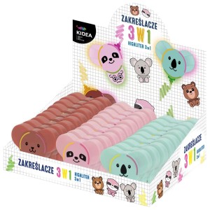 Zakreślacze z figurką 3w1 Kidea