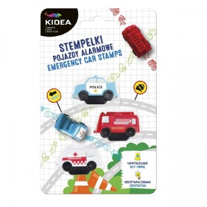 Stempelki 3 szt Pojazdy alarmowe Kidea