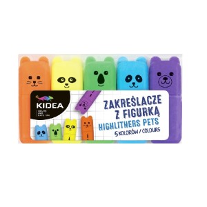 Zakreślacze z figurką 5 szt Kidea