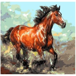 Malowanie po numerach 40x50cm Koń brązowy