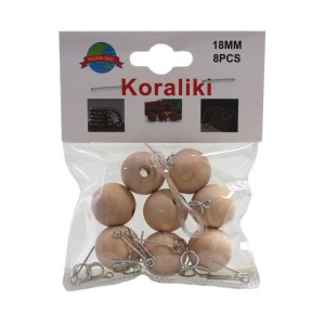 Koraliki drewniane 18mm 8szt 