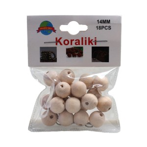 Koraliki drewniane 14mm 18szt 