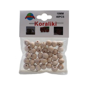 Koraliki drewniane 10mm 40szt 