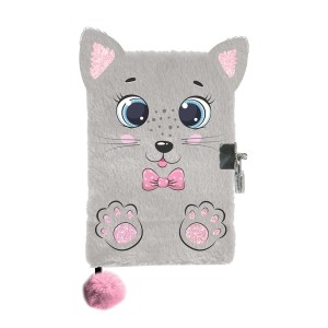 Pamiętnik pluszowy Kot szary PP23CA-3676 Paso