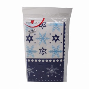 Obrus świąteczny śnieżynki 80 x 80 cm  