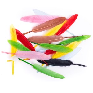 Ozdoba dekor Pióra Gęsie 13 cm 20 szt. multikolor Dp Craft