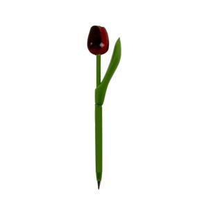 Długopis drewniany Tulipan czerwony w.czarny