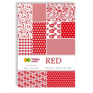 Blok z motywami Red A4 15 kartek 80g Happy Color