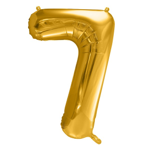 Balon foliowy cyfra 7 86cm złota PartyDeco
