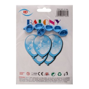 Balony 6szt 12" HD niebieskie It's a Boy