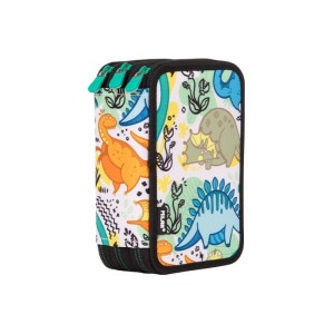 Piórnik 3 poziomy  z wyposażeniem Dinozaury Milan