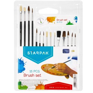 Pędzle szkolne 15 szt