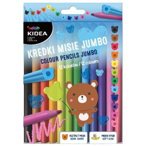 Kredki Misie Jumbo 12 kol Kidea
