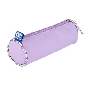 Piórnik tuba Floral pastel liliowy Oxford