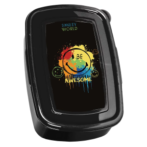 Śniadaniówka Smiley World czarna z kolorowymi emotkami Paso