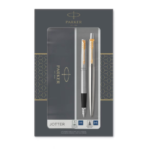 PARKER Zestaw Jotter stal GT Długopis + pióro Duo 
