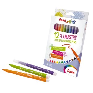Flamastry Spieralne 12 kolorów Pentel