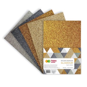 Arkusze piankowe brokatowe Glamour A4 5ark Happy Color