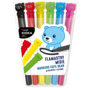 Flamastry Misie 6kol Kidea żywe kolory