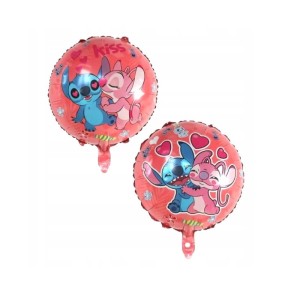 Balon foliowy 45 cm Stich różowy
