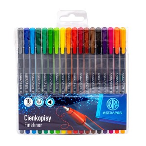 Cienkopisy 0,4mm 18szt AstraPen