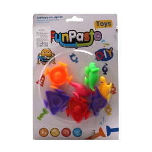 Klocki przyssawki 7 szt. blister FunPaste Dinozaury Pop it