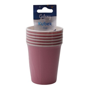 Kubki papierowe - różowe 6 szt. 250 ml