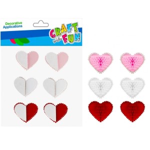 Ozdoba dekoracyjna Naklejki Serca Harm 6 szt Craft