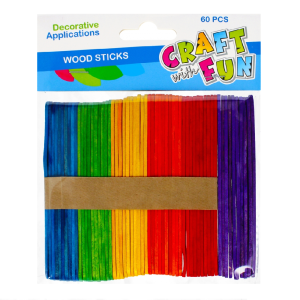 Ozdoba dekoracyjna Drewniane Patyki kol 60szt Craft