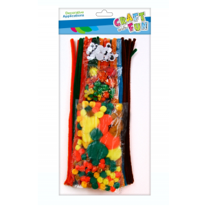 Zestaw kreatywny Pompon + drut + oczy jesień Craft