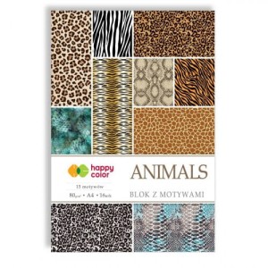 Blok z motywami Animals A4 15k 80g Happy Color 