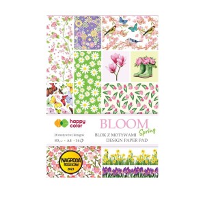 Blok z motywami Spring  A4 15k 80g Happy Color