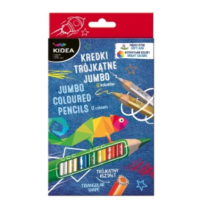 Kredki 12 kol. Jumbo trójkątne Kidea 