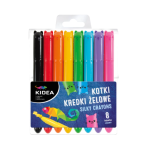 Kredki żelowe Kotki 8 kolorów Kidea