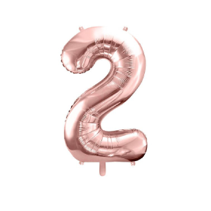 Balon foliowy Cyfra 86cm 2 różowe złoto PartyDeco