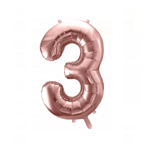 Balon foliowy Cyfra 86 cm 3 różowe złoto PartyDeco