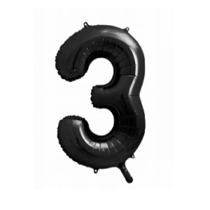 Balon foliowy Cyfra 86 cm 3 czarna PartyDeco