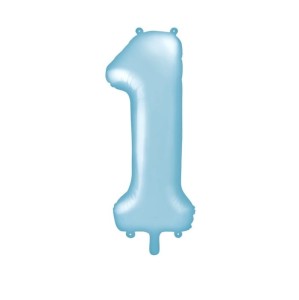 Balon foliowy Cyfra 86 cm 1 jasno niebieska PartyDeco