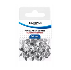 Pinezki metalowe srebrne 50 szt. 
