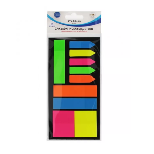 Zakładki indeksujące Fluo 10 szt Starpak