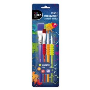 Pędzelki 4szt ergonomiczne Kidea