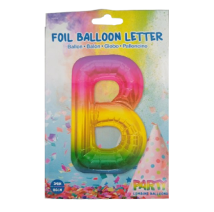 Balon foliowy 86 cm Litera B kolorowa Foil Balloon 